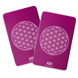 plaque TeslaVital pourpre fleur de vie - lot de 2